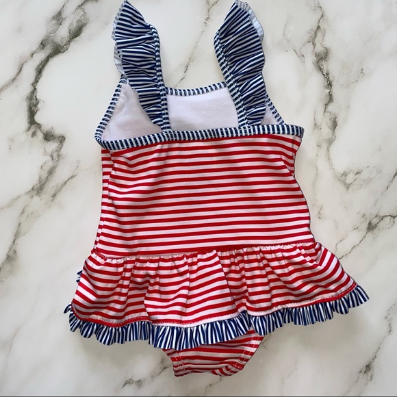 Baby Girl’s Patriotic Ruffle Swimsuit - Picture 3 of 4